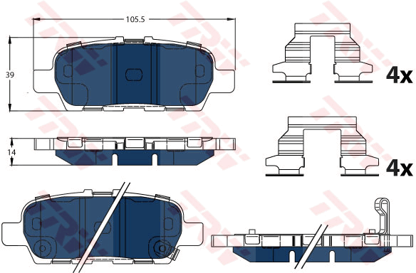 TRW GDB3508BTE Kit pastiglie freno, Freno a disco