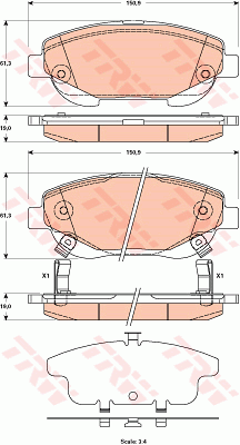 TRW GDB3518 Bremsbelagsatz,...