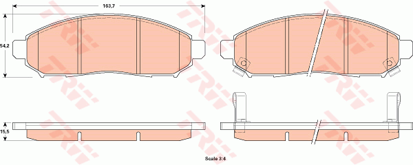 TRW GDB3520 Kit pastiglie freno, Freno a disco-Kit pastiglie freno, Freno a disco-Ricambi Euro