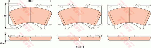 TRW GDB3524 Bremsbelagsatz,...