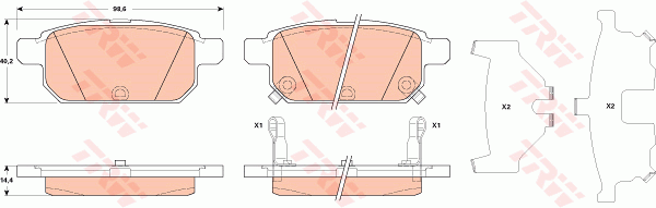 TRW GDB3529 Bremsbelagsatz,...