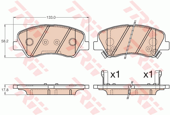 TRW GDB3548 Kit pastiglie freno, Freno a disco