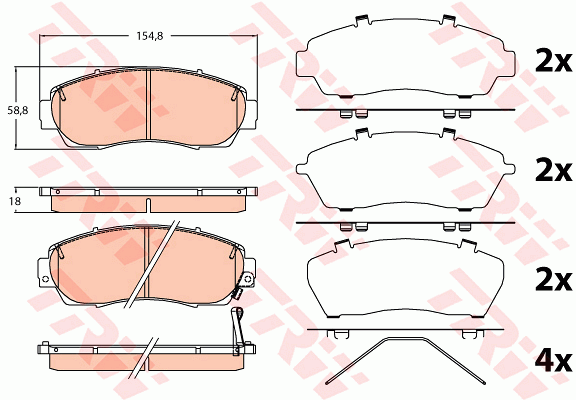 TRW GDB3581 Bremsbelagsatz,...