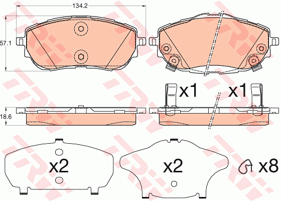 TRW GDB3598 Bremsbelagsatz,...