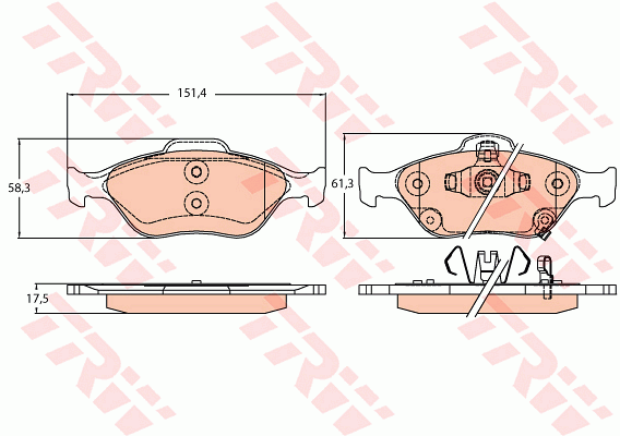 TRW GDB3625 Bremsbelagsatz,...