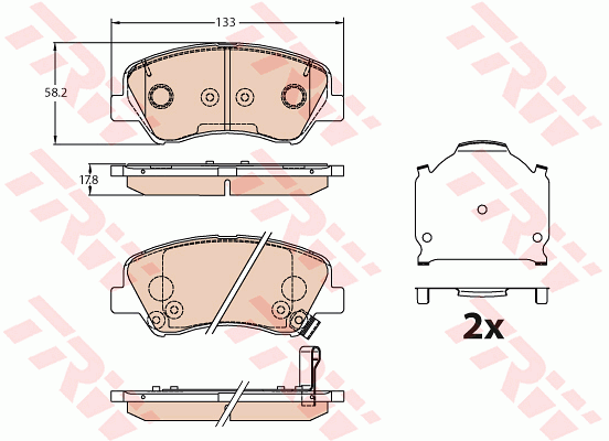 TRW GDB3630 Kit pastiglie freno, Freno a disco