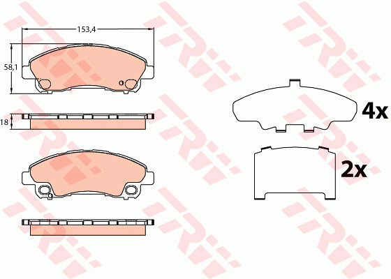 TRW GDB3644 Bremsbelagsatz,...