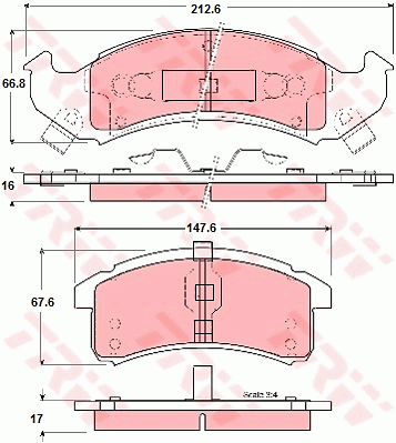 TRW GDB4000 Bremsbelagsatz,...