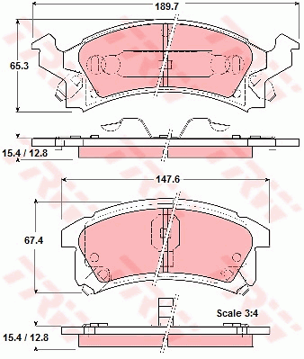 TRW GDB4002 Bremsbelagsatz,...