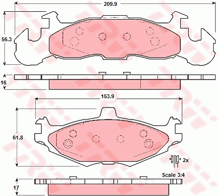 TRW GDB4003 Bremsbelagsatz,...