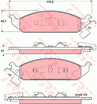 TRW GDB4016 Bremsbelagsatz,...