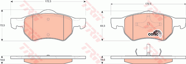 TRW GDB4128 Bremsbelagsatz,...