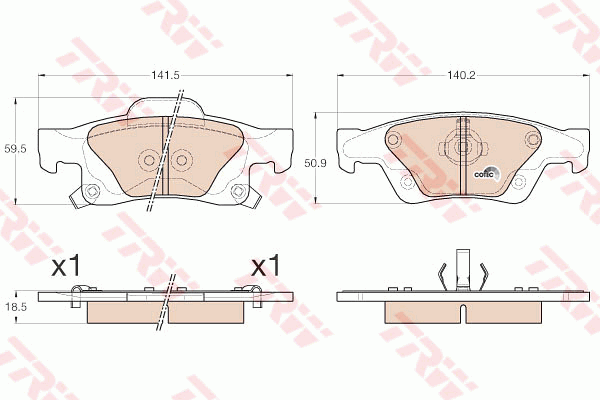 TRW GDB4448 Bremsbelagsatz,...