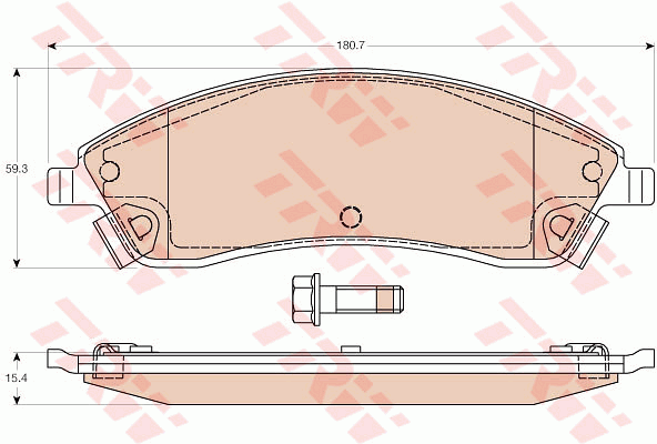 TRW GDB4451 Kit pastiglie freno, Freno a disco