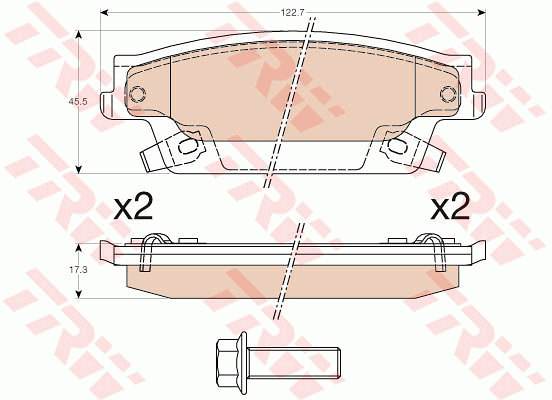 TRW GDB4452 Kit pastiglie freno, Freno a disco