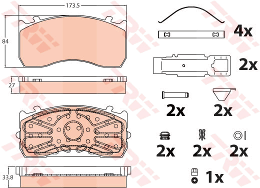 TRW GDB5073 Kit pastiglie freno, Freno a disco