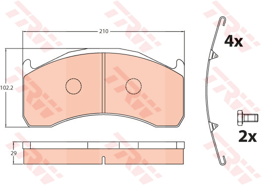 TRW GDB5089 Kit pastiglie freno, Freno a disco