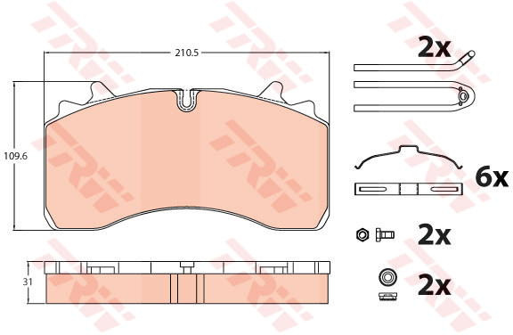 TRW GDB5094 Kit pastiglie freno, Freno a disco