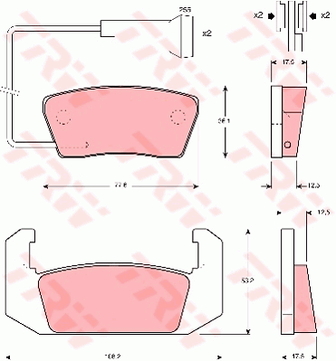 TRW GDB555 Bremsbelagsatz,...