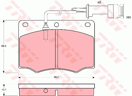 TRW GDB691 Kit pastiglie freno, Freno a disco