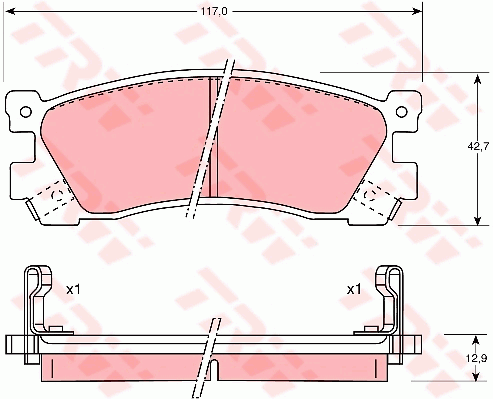 TRW GDB746 Kit pastiglie freno, Freno a disco