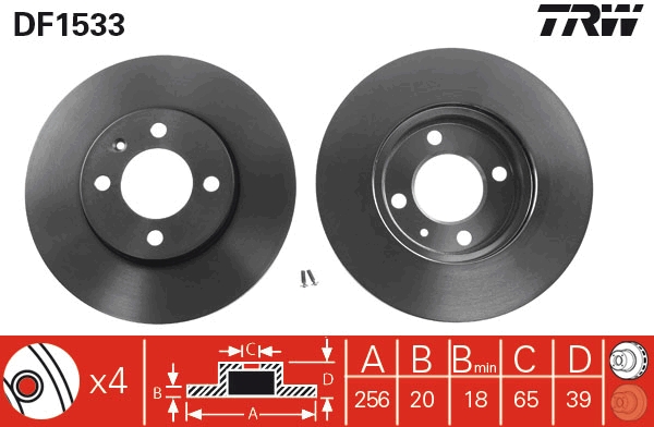 TRW DF1533 Brake Disc for...