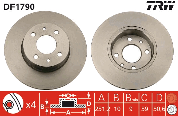 TRW DF1790 Brake Disc for...