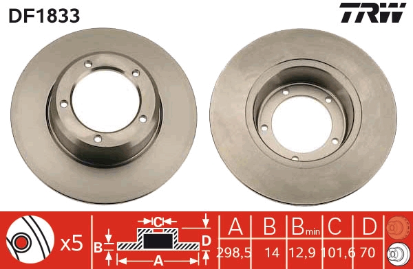 TRW DF1833 Brake Disc for...