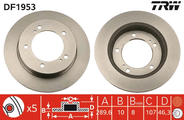 TRW DF1953 Brake Disc for...