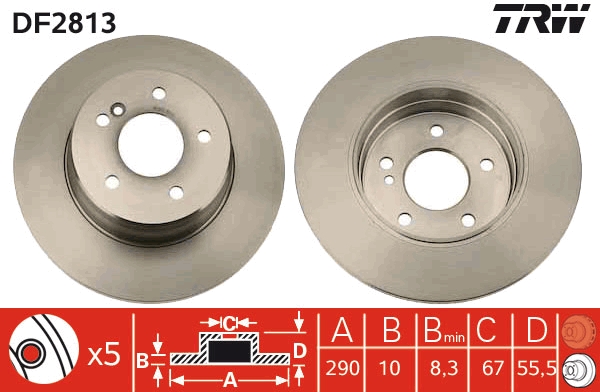 TRW DF2813 Brake Disc for...