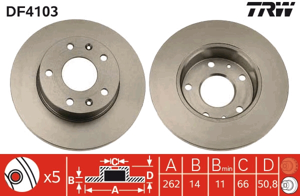 TRW DF4103 Brake Disc for...
