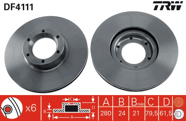 TRW DF4111 Brake Disc for...