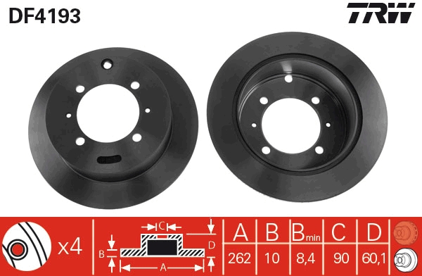 TRW DF4193 Brake Disc for...