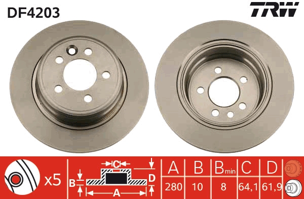 TRW DF4203 Brake Disc for...