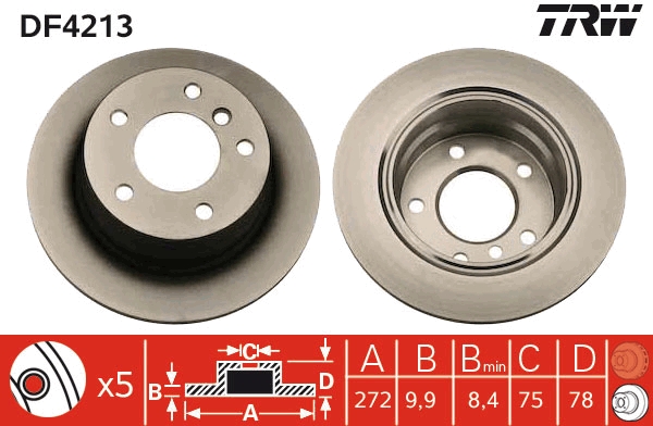 TRW DF4213 Brake Disc for BMW