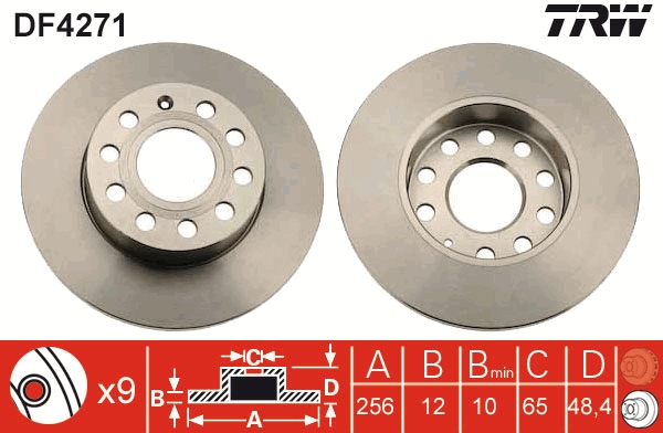 TRW DF4271 Brake Disc for...