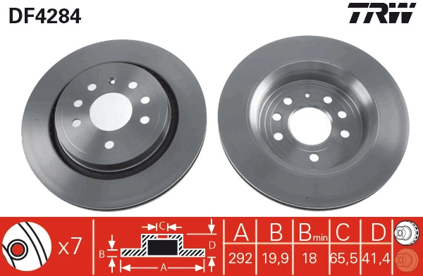 TRW DF4284 Brake Disc for...