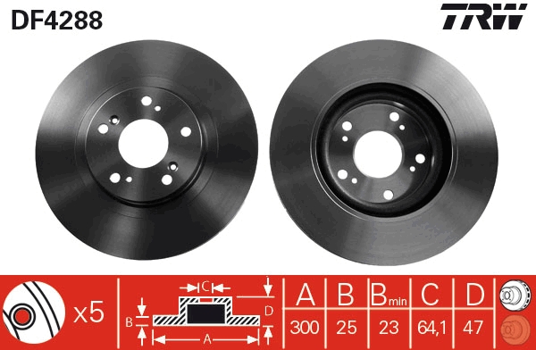TRW DF4288 Brake Disc for...