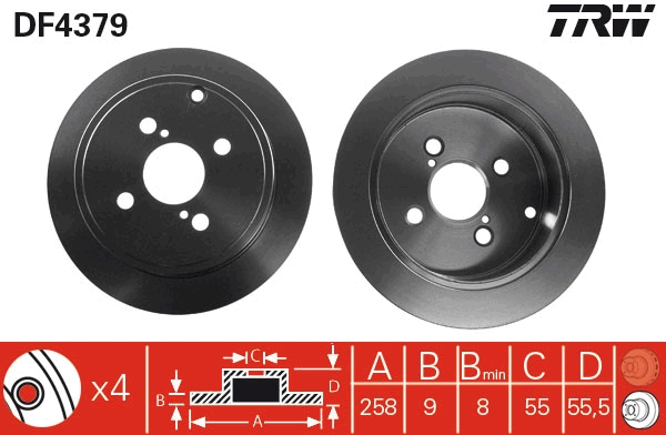 TRW DF4379 Brake Disc for...
