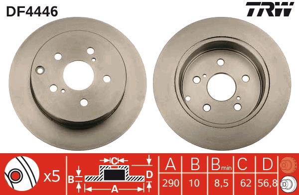 TRW DF4446 Brake Disc for...