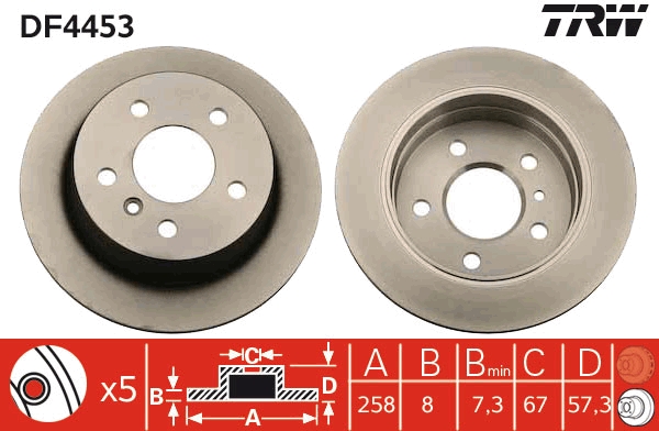 TRW DF4453 Brake Disc for...