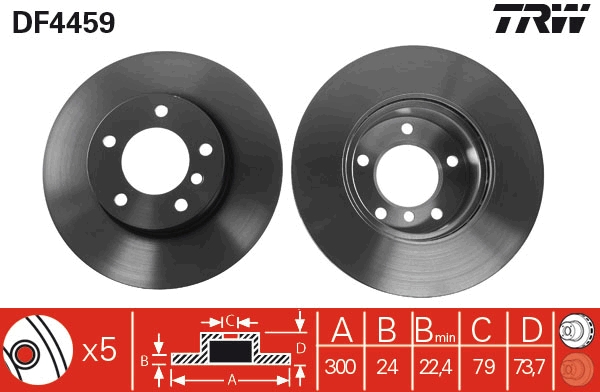 TRW DF4459 Brake Disc for...