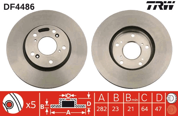 TRW DF4486 Brake Disc for...