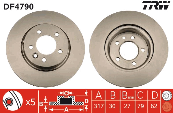 TRW DF4790 Brake Disc for...