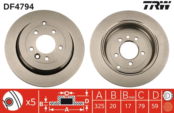 TRW DF4794 Brake Disc for...