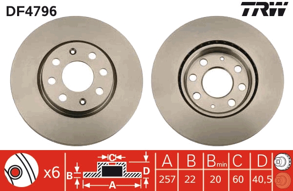TRW DF4796 Brake Disc for...