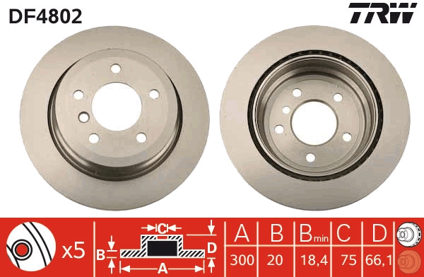 TRW DF4802 Brake Disc for...