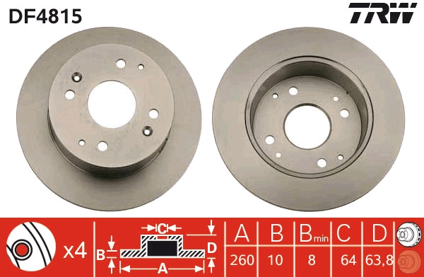 TRW DF4815 Brake Disc for...