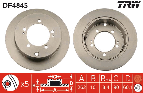 TRW DF4845 Brake Disc for...