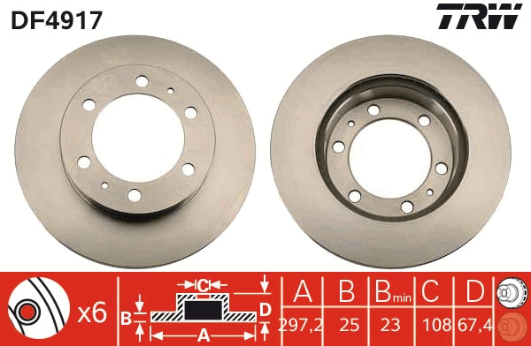 TRW DF4917 Brake Disc for...